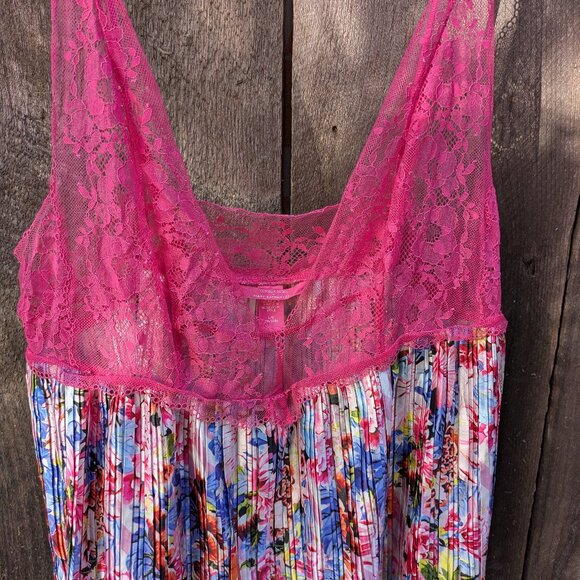 Victoria's Secret X Mary Katrantzou Satin & Lace Pleated Babydoll Large - Picture 1 of 7